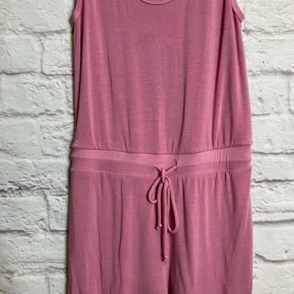 Lulu's NWT Pink Terry Cloth Drawstring Tank Jumpsuit Size XS - Picture 6 of 8
